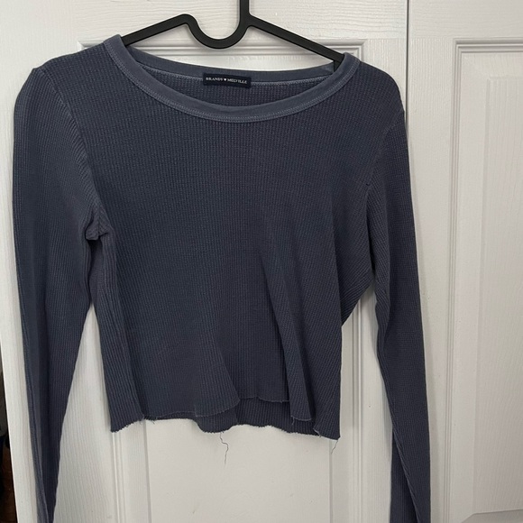 Brandy Melville long sleeve ribbed cropped top - Picture 1 of 3